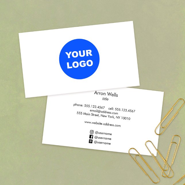 Añadir su logotipo con iconos de medios sociales (Subido por el creador)