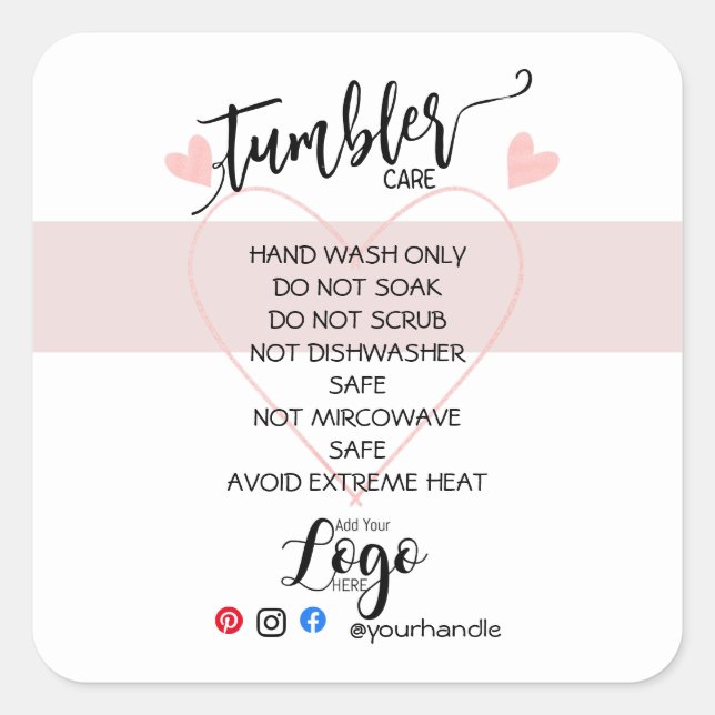 AÑADIR SU NEGOCIO DE Pegatina DE LOGO TUMBLER CARE (Anverso)