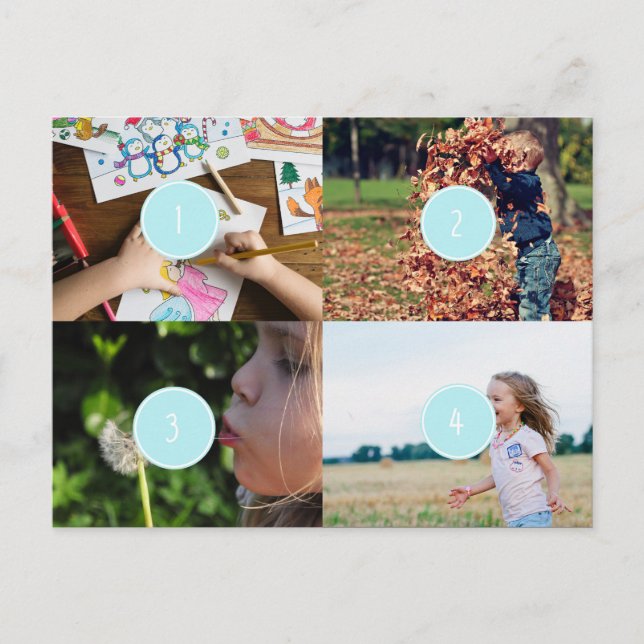 Añadir su propia tarjeta de 4 fotos personalizable (Anverso)