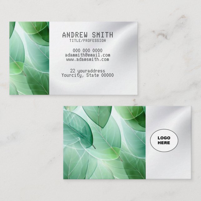 Añadir su propia tarjeta de visita plantable (Anverso / Reverso)