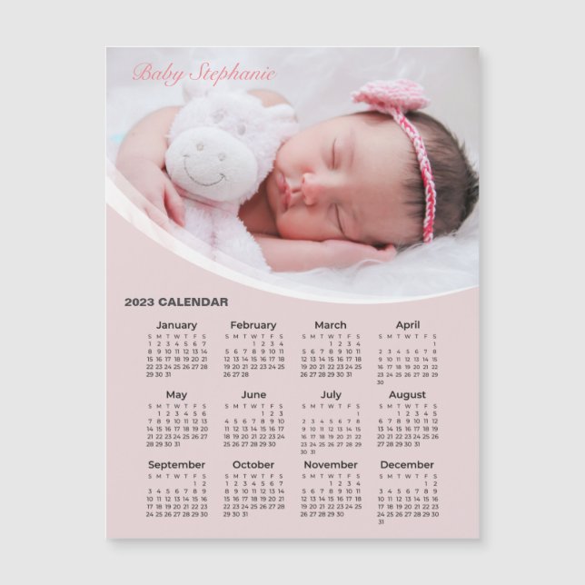 Añadir su propio calendario de fotos de bebé 2023  (Anverso)