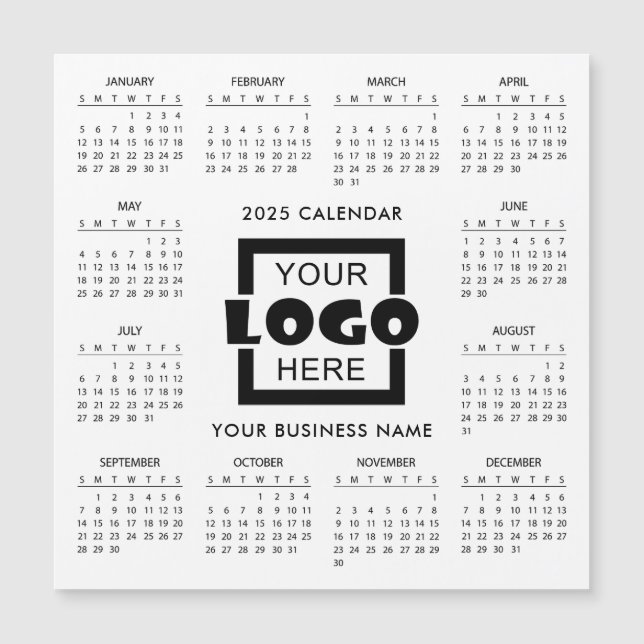 Añadir su propio logotipo comercial 2025 Calendari (Anverso)