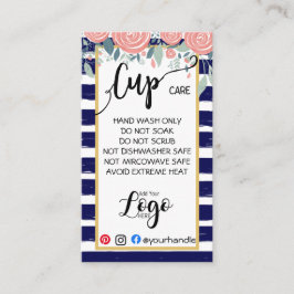 AÑADIR SU TIPO DE LOGO TARJETAS DE CUIDADO vinilo