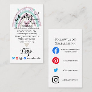 AÑADIR SUS TARJETAS DE CUIDADO DE joyería DE LOG