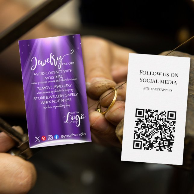 AÑADIR SUS TARJETAS DE CUIDADO DE joyería DE LOGO  (Subido por el creador)