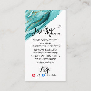 AÑADIR SUS TARJETAS DE CUIDADO DE joyería DE LOGO 