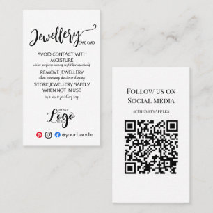 AÑADIR SUS TARJETAS DE CUIDADO DE joyería DE LOGO