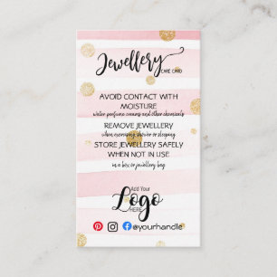 AÑADIR SUS TARJETAS DE CUIDADO DE joyería LOGO par