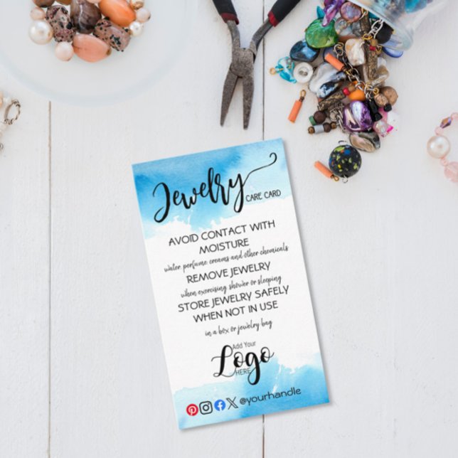 AÑADIR SUS TARJETAS DE CUIDADO DE joyería LOGO PAR (Subido por el creador)