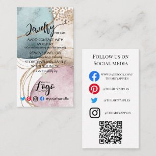 AÑADIR SUS TARJETAS DE CUIDADO DE joyería LOGO pur