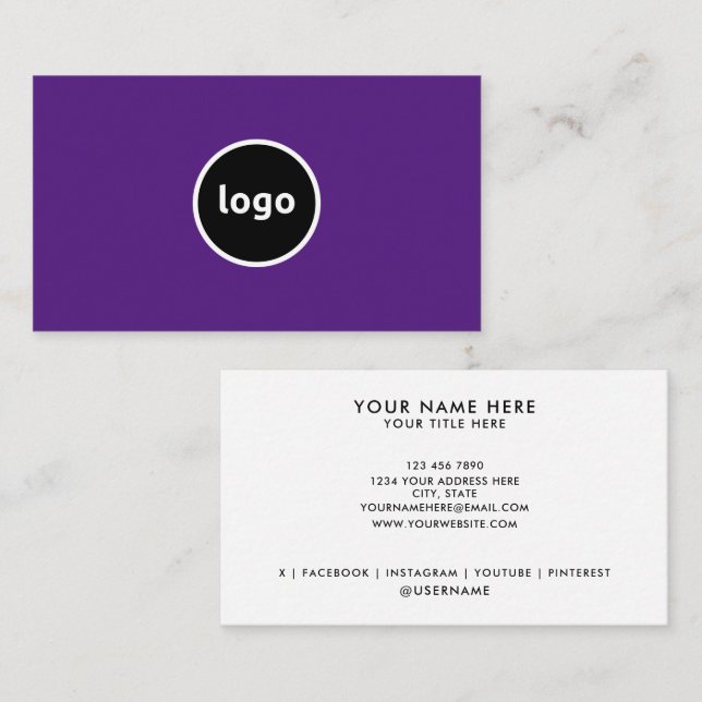 Añadir sus tarjetas profesionales de Personalizado (Anverso / Reverso)