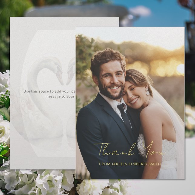 Añadir tarjeta de agradecimiento al Boda de fotos (Add Photo Wedding Thank You Card (front and back))