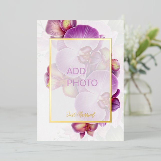 Añadir tarjeta de Invitación recién casada Boda de (Anverso de pie)