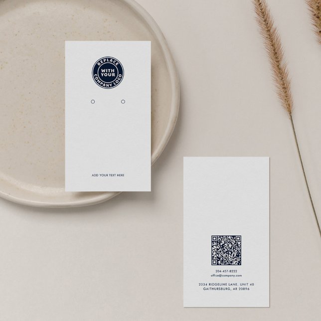 Añadir tarjeta de visualización de logotipo profes (Business Logo Earring Display Card with QR Code)