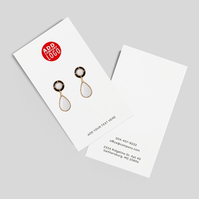Añadir tarjeta de visualización moderna de logotip (Add Business Logo Modern Earring Display Card)