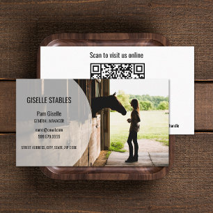 Añadir tarjetas comerciales de código QR ecuestres