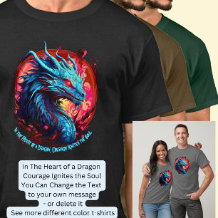Añadir texto de nombre, Dragón azul en camiseta de