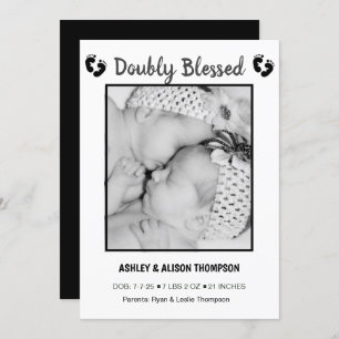 Añadir tu anuncio de nacimiento de gemelos de foto