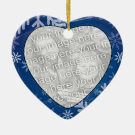 Añadir tu foto Copos de nieve Ornamento cardíaco