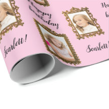 Añadir tu FOTO y NOMBRE Papel de envolvimiento de 