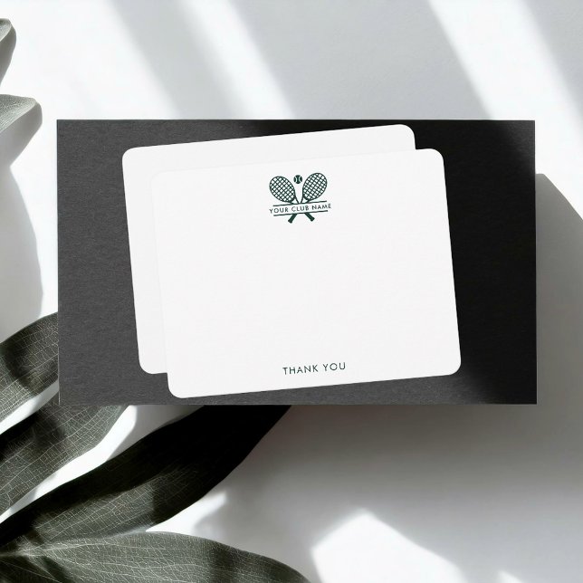 Añadir tu nombre de club Oficina de deportes de te (Custom Lawn Tennis Club Country Club Office Thank You Note Cards)