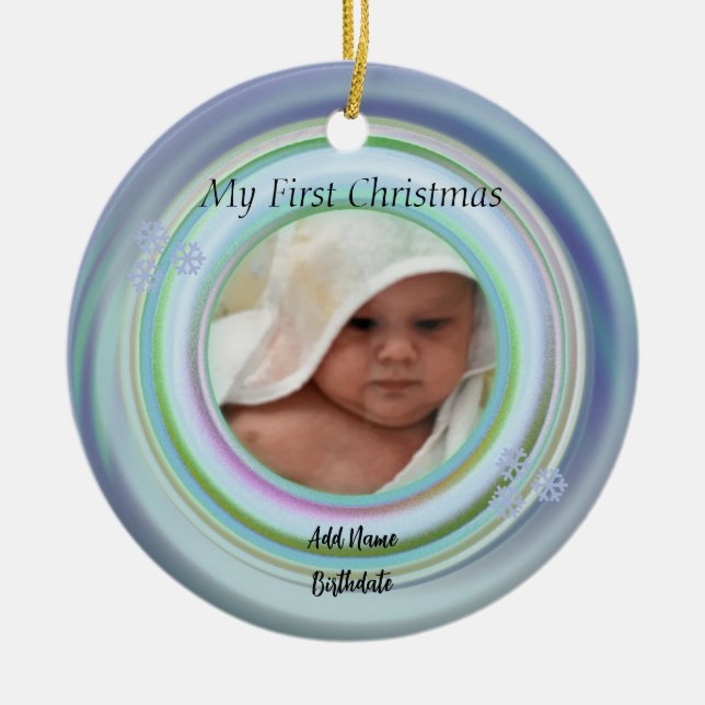 Añadir tu ornamento cerámico multicolor de foto (Frente)