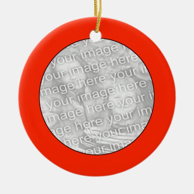 Añadir tu ornamento de círculo rojo fotográfico (Frente)