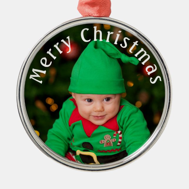 Añadir tu ornamento navideño fotográfico (Frente)