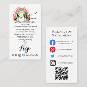 AÑADIR TUS TARJETAS DE CUIDADO DE joyería DE LOGO 