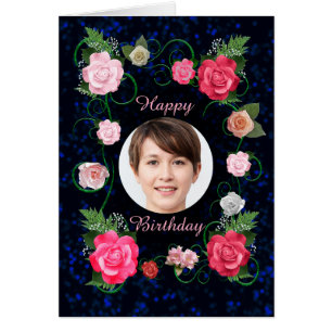 Añadir un cumpleaños fotográfico a hermosos Rosas