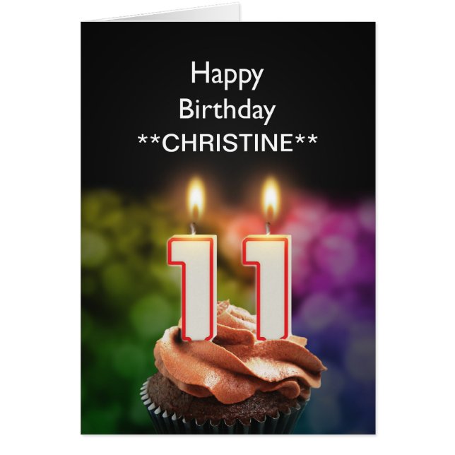 Añadir un nombre, 11ª tarjeta de cumpleaños (Frente)