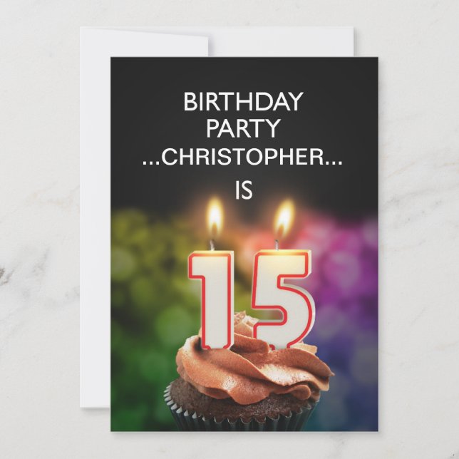 Añadir un nombre, 15ª invitación de fiesta de cump (Anverso)