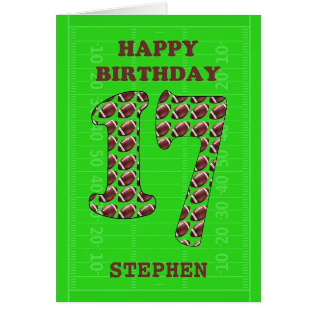 Añadir un nombre 17.º Fútbol de cumpleaños (Frente)