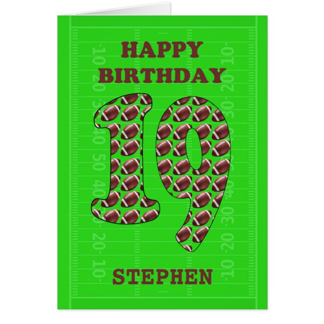 Añadir un nombre 19º Fútbol de cumpleaños (Frente)