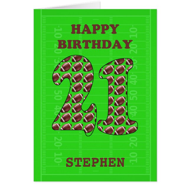 Añadir Un Nombre 21ª Fútbol De Cumpleaños (Frente)