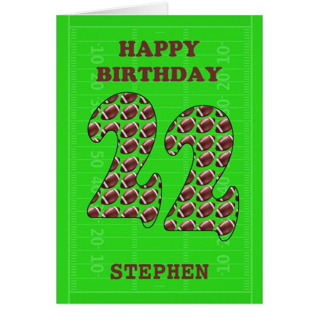 Añadir Un Nombre 22º Fútbol De Cumpleaños (Frente)