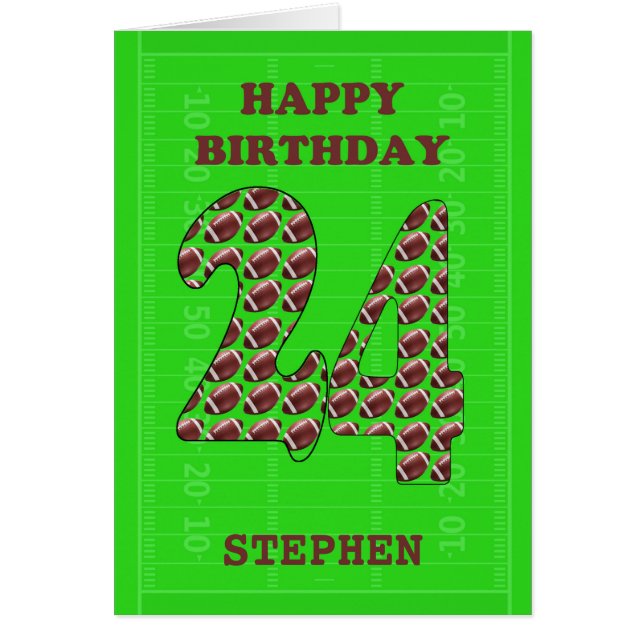 Añadir un nombre 24º Fútbol de cumpleaños (Frente)