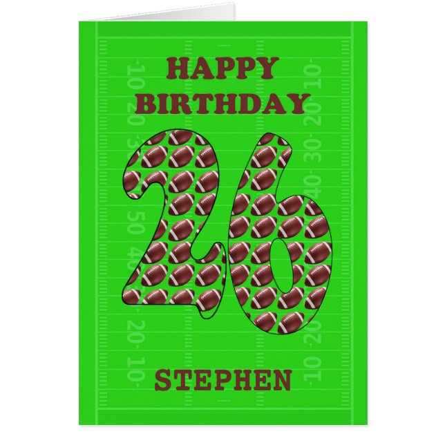 Añadir Un Nombre 26º Fútbol de Cumpleaños (Frente)
