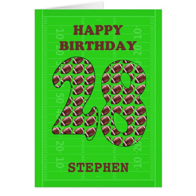 Añadir Un Nombre 28º Fútbol de Cumpleaños (Frente)