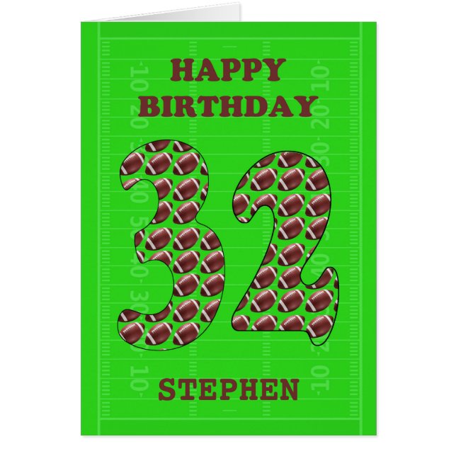 Añadir Un Nombre 32º Fútbol De Cumpleaños (Frente)