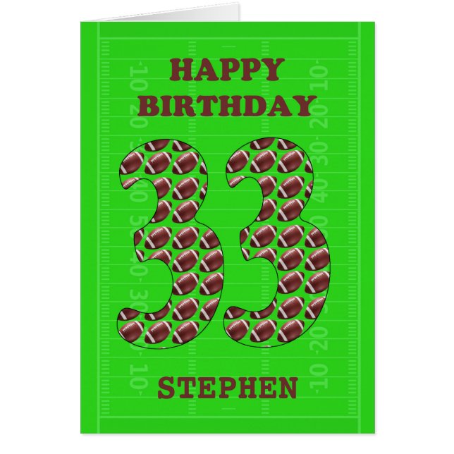 Añadir Un Nombre 33ª Fútbol De Cumpleaños (Frente)