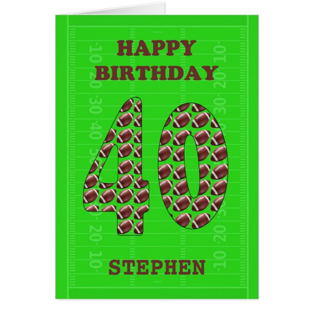 Añadir un nombre 40.ª Fútbol de cumpleaños (Frente)