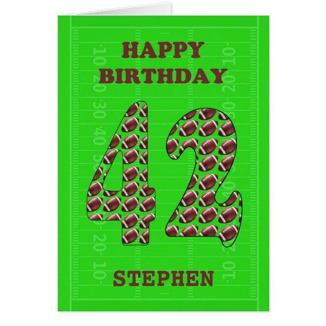 Añadir Un Nombre 42º Fútbol De Cumpleaños (Frente)