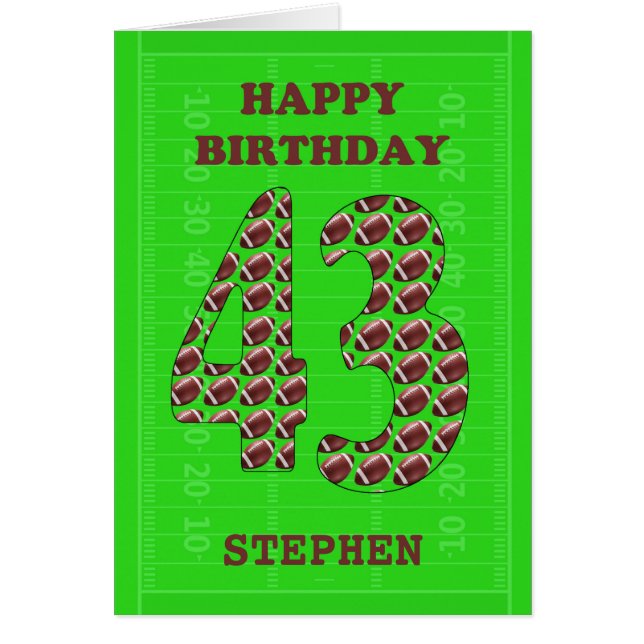 Añadir Un Nombre 43ª Fútbol De Cumpleaños (Frente)