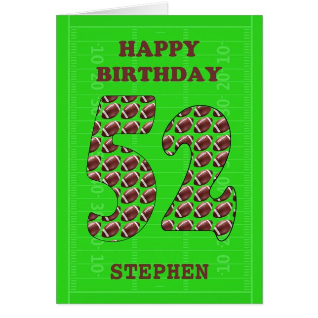 Añadir Un Nombre 52º Fútbol De Cumpleaños (Frente)