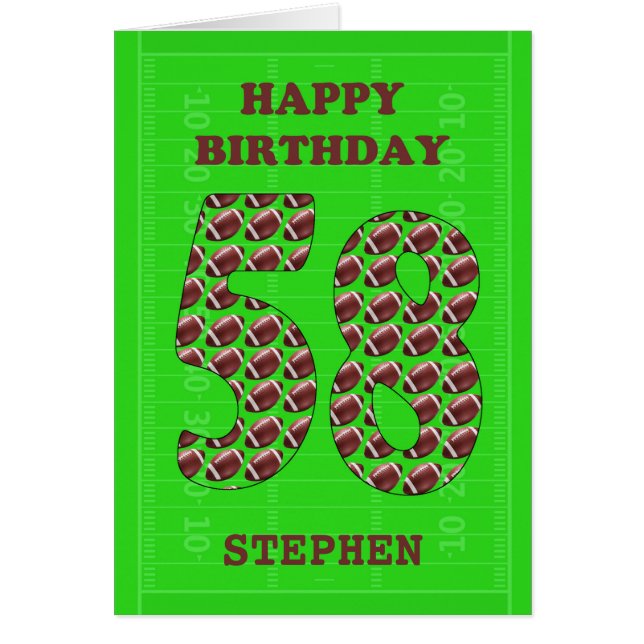 Añadir Un Nombre 58º Fútbol de Cumpleaños (Frente)