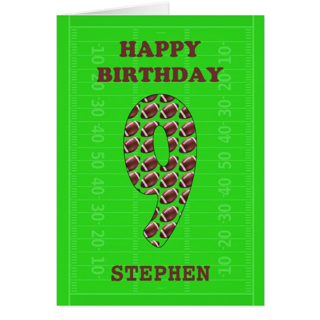 Añadir un nombre 9º Fútbol de Cumpleaños (Frente)