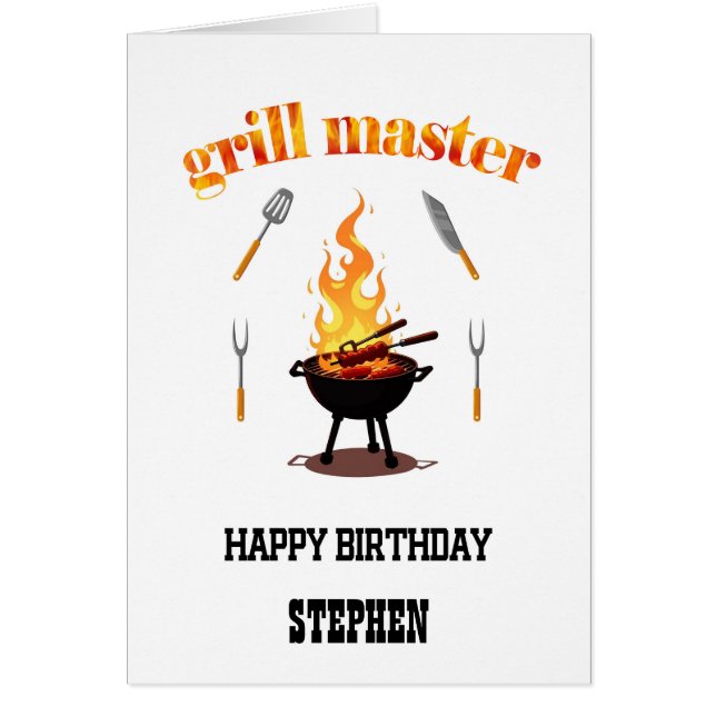 Añadir un nombre a Grill Master Birthday (Frente)
