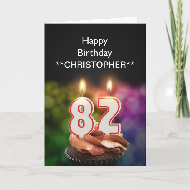 Añadir un nombre a las velas de esta 82ª tarjeta d (Anverso)
