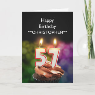 Añadir un nombre a las velas de esta tarjeta de 57